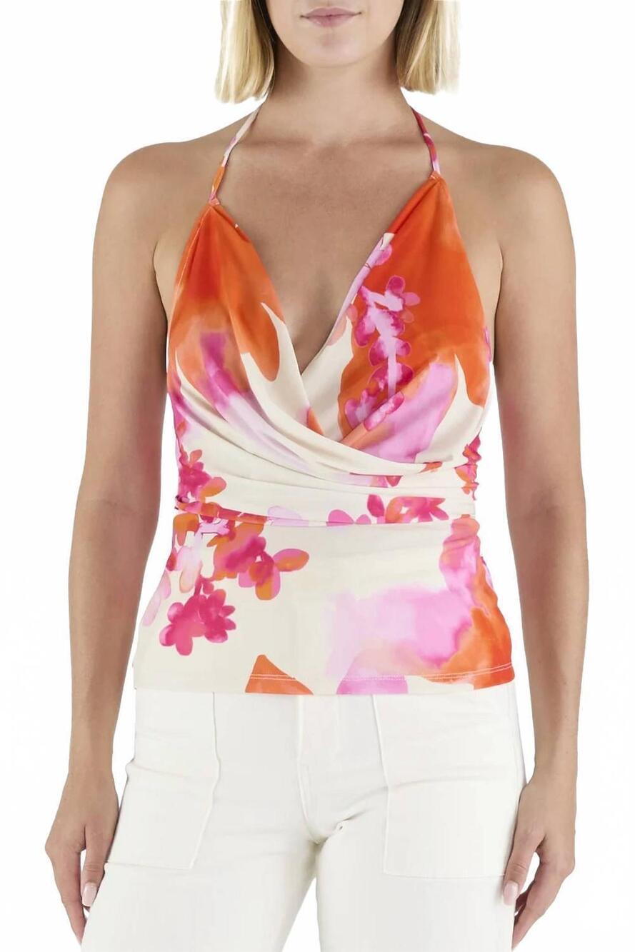 NEW RAMY BROOK printed simone top in sunset orange floral